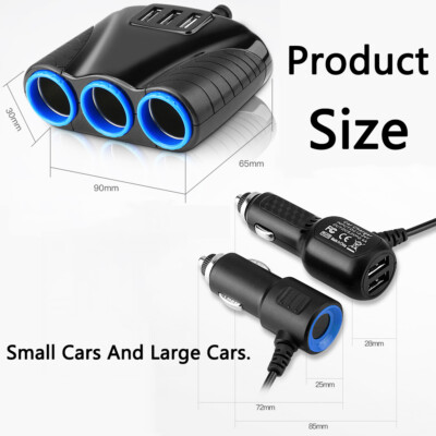 Auto Ladegerät Adapter Auto 120W Auto-Zigarette Handy Steckdose Multi