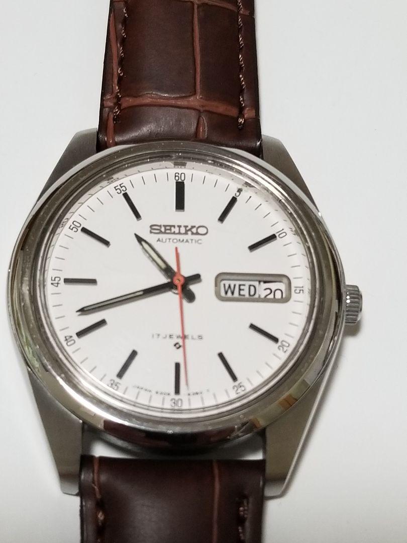 Seiko 6309-8250 Stainless Steel Day Date 17 Jewels Automatic Mens 