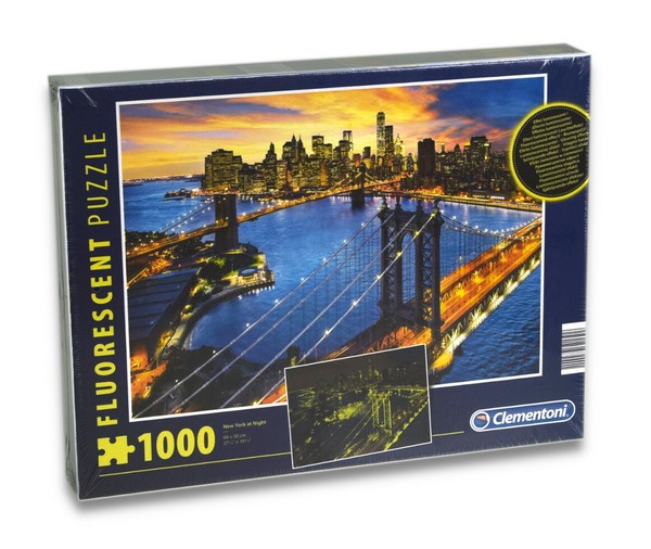 Clementoni Puzzle New York Bei Nacht Fluoreszierend 1000 Teile Panorama Reise-image