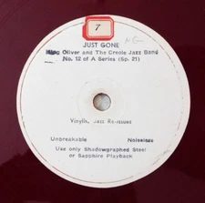 KING OLIVER Just Gone, I'm Goin To Wear You PRIVATE LABEL 78 red vinylite jazz