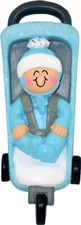 Child in Stroller Male Personalized Christmas Ornament