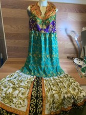 Beige by ECI block color patterned maxi dress with pockets size 10