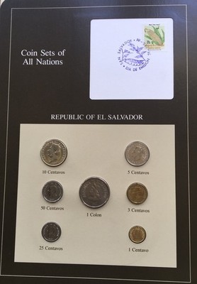 El Salvador All Nations Set Coins 