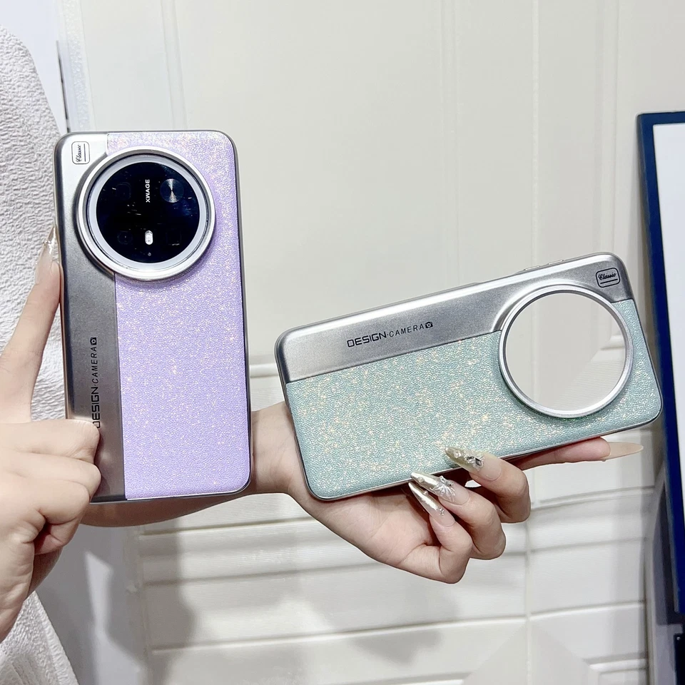 适用于小米 14 Ultra 豪华时尚闪光聚氨脂合成革混合手机壳保护套 — 第 4/4 张图片