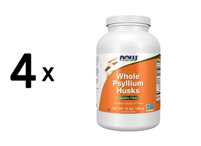 4 x Now Foods Whole Psyllium Husks (340g) (62,46 EUR/kg)