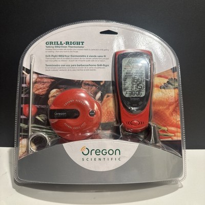 NEW SEALED Oregon Scientific Talking BBQ Oven Thermometer  Red GRILL RIGHT AW131