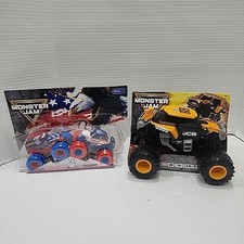 Monster Jam Stars And Stripes JCB Digatron Grave Digger And BIG JCB DIGATRON
