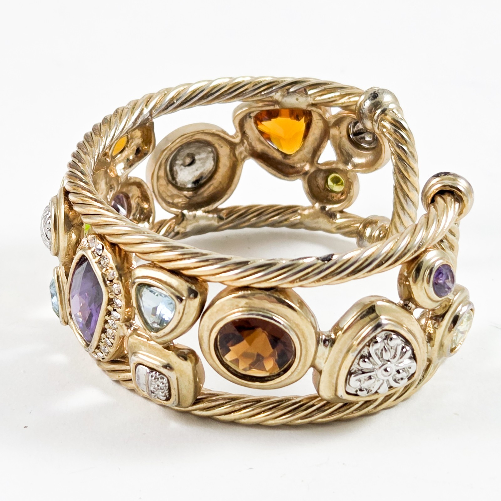 Cable Multi Stone Cuff   Bracelet - image 4