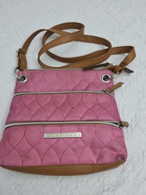 Lily Bloom Denise Crossbody Bag Pink Diamond Recycled Plastic Bottles Zipper