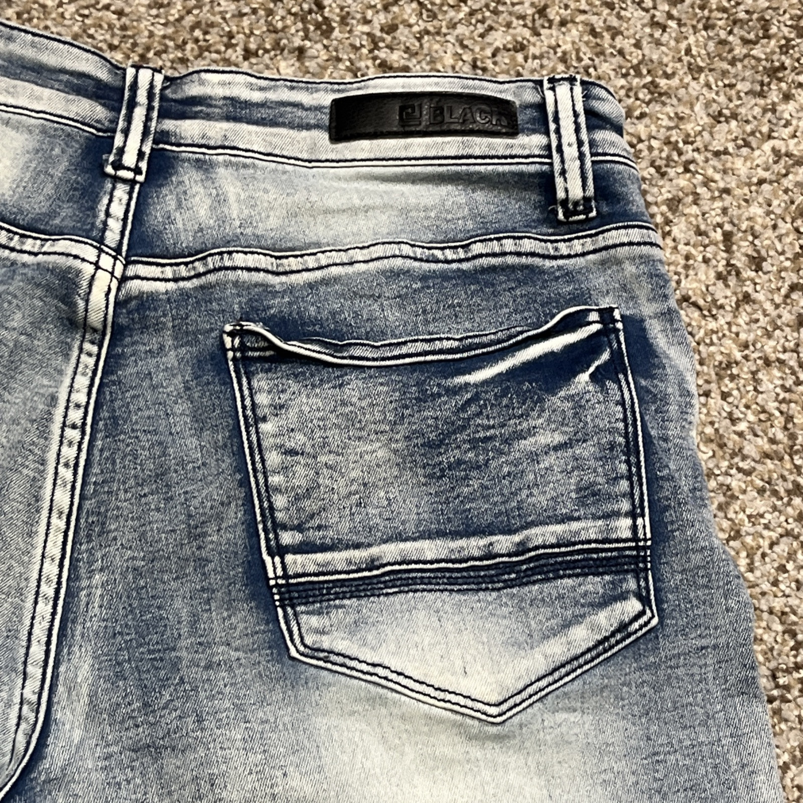 CJ Black Premium Men's Moto Denim Jean Shorts 30 Blue Distressed - View 12