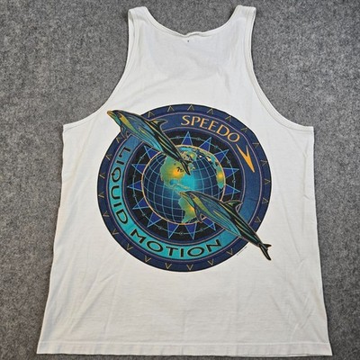 Vintage Speedo Dolphin Shirt Mens Large Nature Ocean Surf Beach Liquid Motion