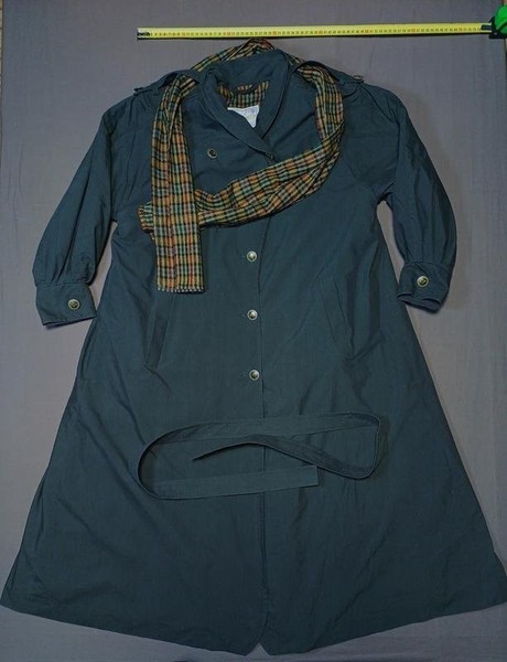 Damen Trenchcoat Schwarz Baumwolle XXL