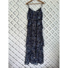 Eliza J Black Floral Tiered Maxi Dress Navy size 6