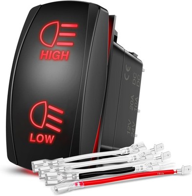 Nilight High Low Beam Headlights Rocker Switch Toggle On/Off/On DPDT 7Pin