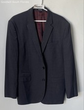 Express Mens Gray Stretch Wrinkle Resistant Slim Fit Two-Button Blazer Size 44R