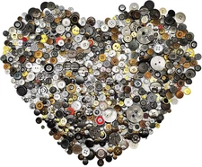 600-700Pcs Gold and Silver Buttons for Crafts Bulk Silver Craft Buttons Assor...