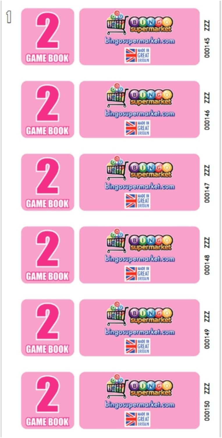 600 2 Page Games Bingosupermarket Tickets 6 To View 1-90 Bingo Cards Numbered