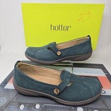 Image of Hotter serenity green nubuck leather shoes womens size 5.5 eu 38.5 brand new