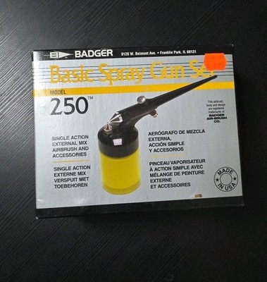 Badger Basic Spray Gun Set Model 250-3 Airbrush Custom Paint Single Action NEW