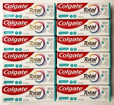 Lot 12 Colgate Total - Fresh Mint Active Prevention Toothpaste 3.3 Oz Exp 2027