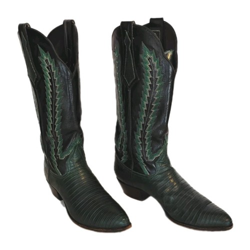 Bottes Cowgirl Vintage Larry Mahan – Taille US 5.5, Cuir Multicolore, Fabriquées Aux USA