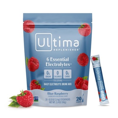 Electrolyte Powder Blue Raspberry 20 Servings Zero Sugar Hydration Packets Daily