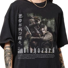 Vintage Retro Style Biohazard Resident Evil T-Shirt, Leon Kennedy T-shirt Unisex