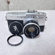 OLYMPUS-PEN F Film Camera Silver with F.Zuiko Auto-S 1:1.8 f 38mm Lens FromJapan