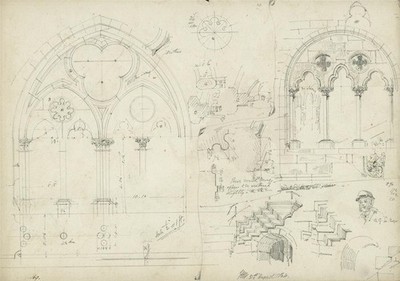 Thomas Henry Watson (1839-1913) Pencil Drawing Architectural Studies Grand Tour