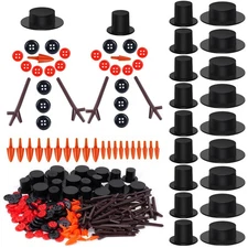 Marrywindix 400Pcs Christmas Snowman DIY Craft Buttons Kit 40 Carrot Noses
