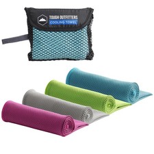 Tough Outdoors Cooling 4 pack, Pink, Light Gray, Bright Green, Blue