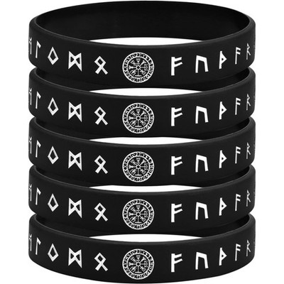 Wikinger Armband Männer Frauen Silikon Runen Kompass  Schmuck