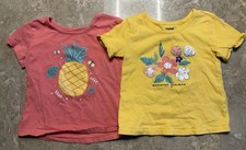 Pekkle Girls 3T Lot of 2 Short Sleeve Crew Neck Graphic T-Shirts