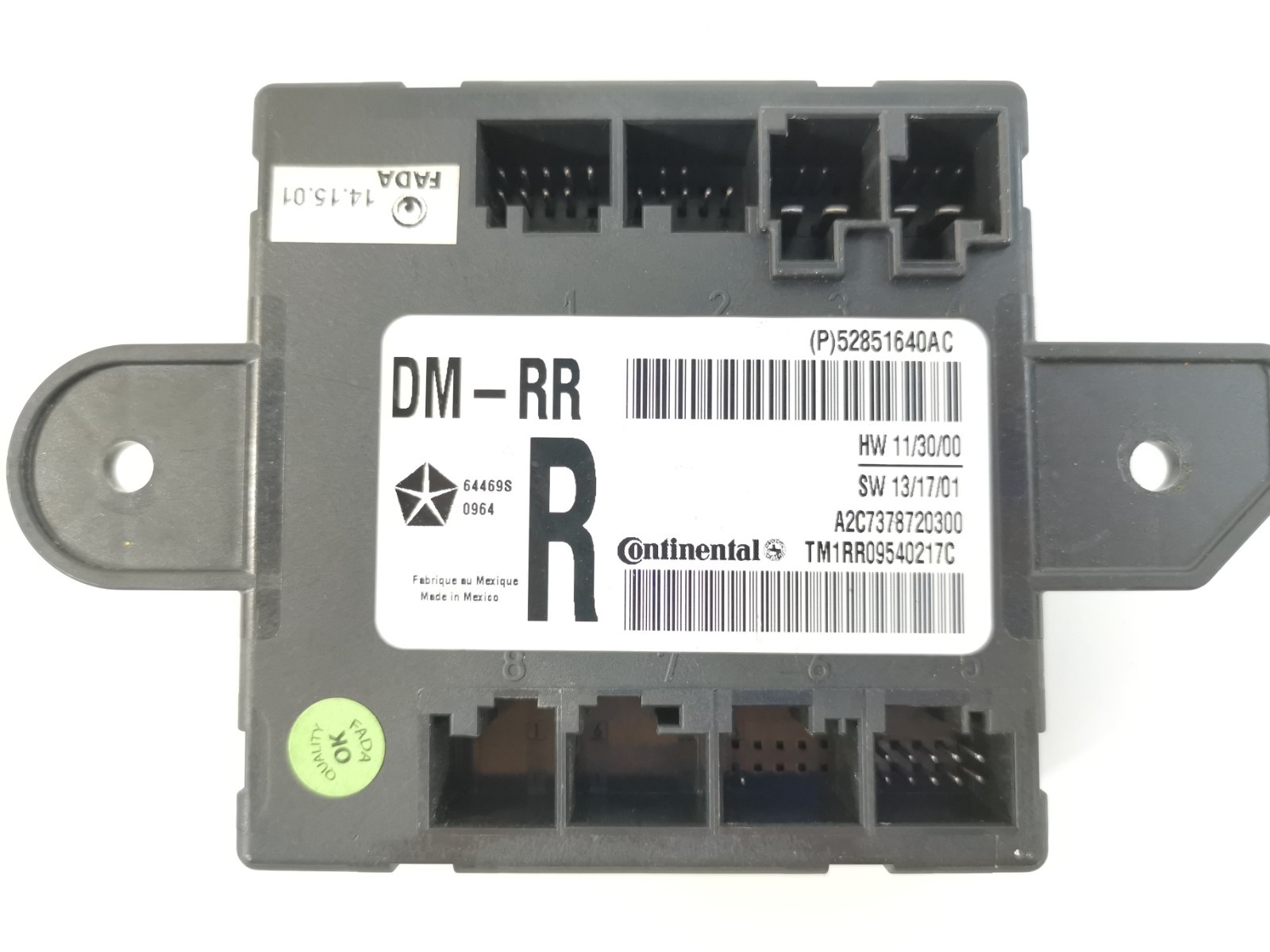 Maserati Ghibli S Q4 2014 Rear Right Door control module P/N 52851640AC