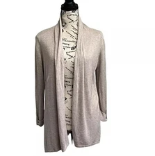 Joan Vass 100% Viscose Knit Cardigan Gray Women's M Cottegecore Coquette Prairie