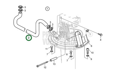 Volvo Penta Schlauch D1,D2,MD2010,20,30,40,MS25 - 3583866