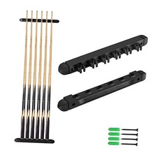 Moyan Super Pool Cue and Billiard Wall Rack - Wall Mounted 6 Cues Holder Black