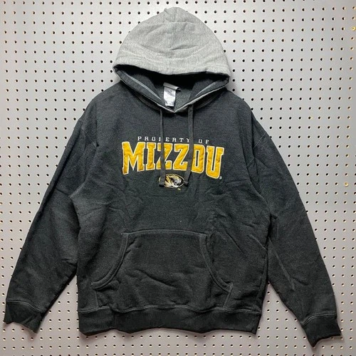 Knights Apparel Mizzou Tigers Hoodie Mens Large Grey Yellow Embroidered Pullover - product listing photo