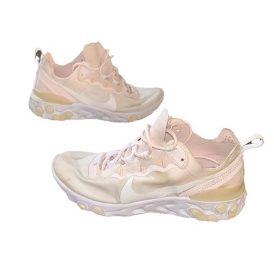 Nike React Element 55 Womens Size 7 Pink White Athletic Running Shoes Sneakers
