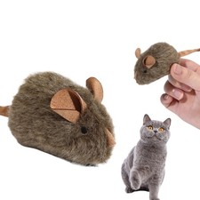 2x Squeaky Mouse Cat Toy -Chirping Sound, Chew Proof Interactive Kitten Teaser