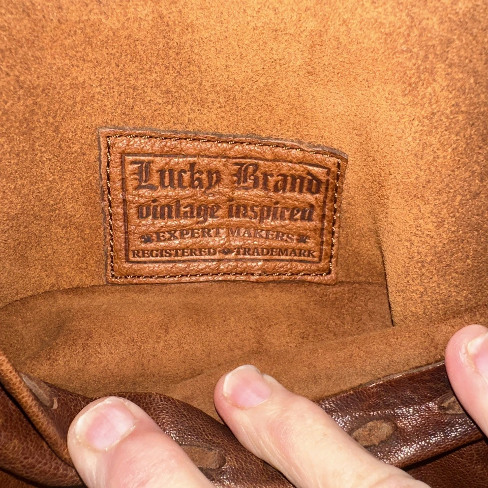Bolso de montar con asa superior de cuero Lucky Brand anillo boho de latón coñac inspirado en la colección Foto 2 de 4