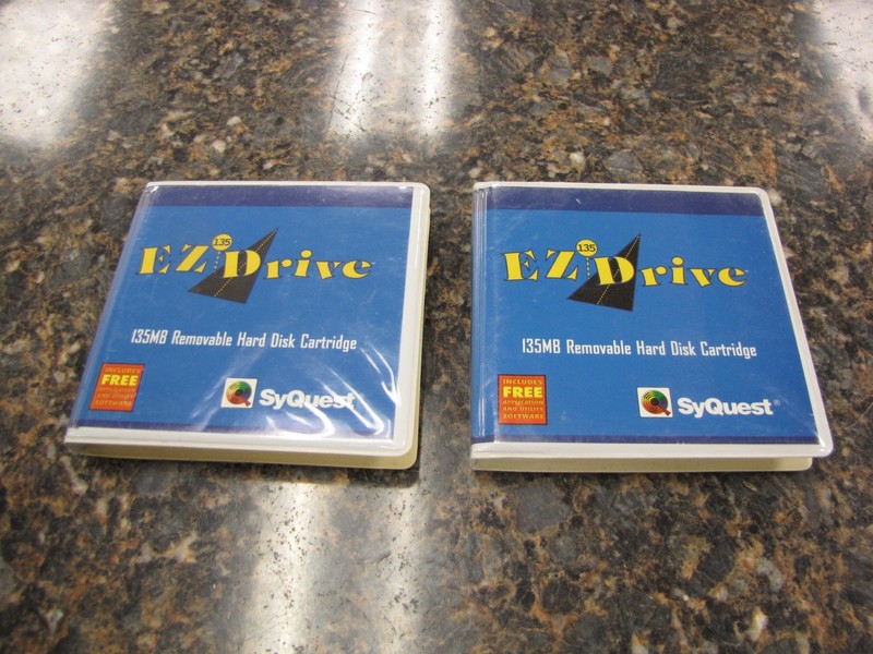 Lot of (2) SyQuest 135MB EZ Drive Removable Hard Disk Cartridges