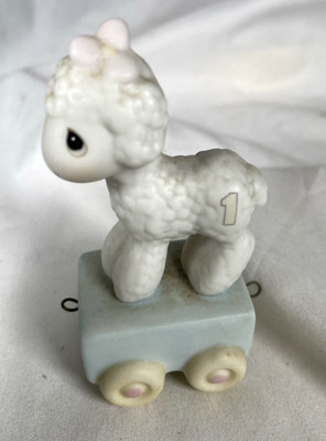 Precious Moments Birthday Train Lamb Age 1 Happy Birthday Little Lamb Enesco VTG