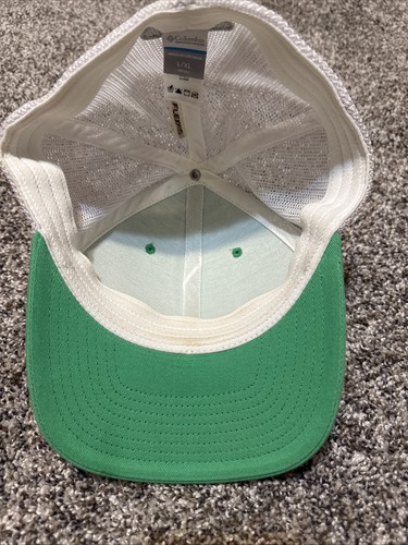 Columbia PFG Mesh Trucker Flex Fitted L-XL Hat Cap Fish Green Blue White - Picture 5 of 5
