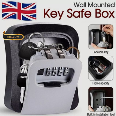 Schlüssel Safe Box 4-stellig Wandmontage Außen Hochsicherheit Code Schloss-Aufbewahrungsset UK