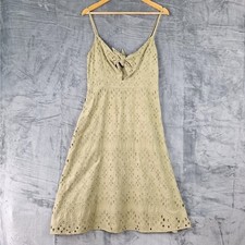 Womens Dress Medium Babydoll Y2K Eyelet Fairy Boho Cottage Coquette Feminine