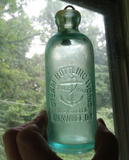 SHAWNEE, OKLA TERRITORY STEAM BOTTLING WORKS RARE ANCHOR PICTURE HUTCH SODA
