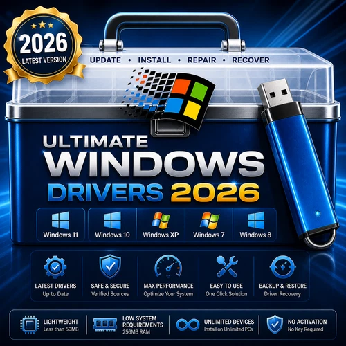 Ultimate Windows Drivers 2026 ~ Update Install Repair ~ Windows 11, 10, xp, 7, 8 - Picture 1 of 8