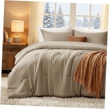Queen Comforter Sets Taupebrown,3PCS Soft Queen 90"x90" 06taupebrown