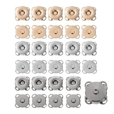 15 Set Magnetic Snap 14mm Metal Fastener for Clothing 3 Colors